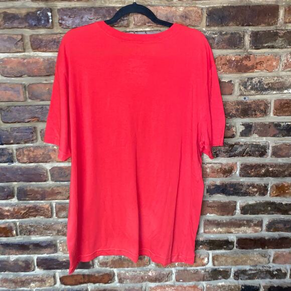George Solid Red Short Sleeve Crew Neck T-Shirt Men's Size XL - Picture 3 of 3